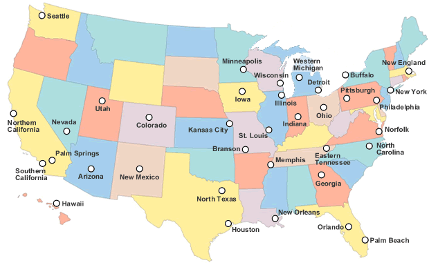 Map of U.S. Variety Locations