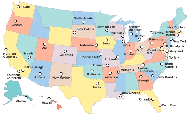 Map of U.S. Variety Locations
